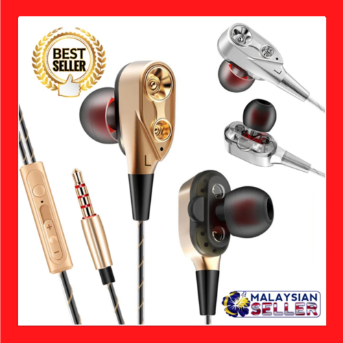 QUADRO Double Ring Stereo Earphone Headset Headphone
